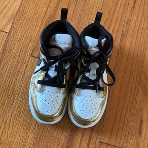 Jordan 1 - Nike- Gold, Black, and White